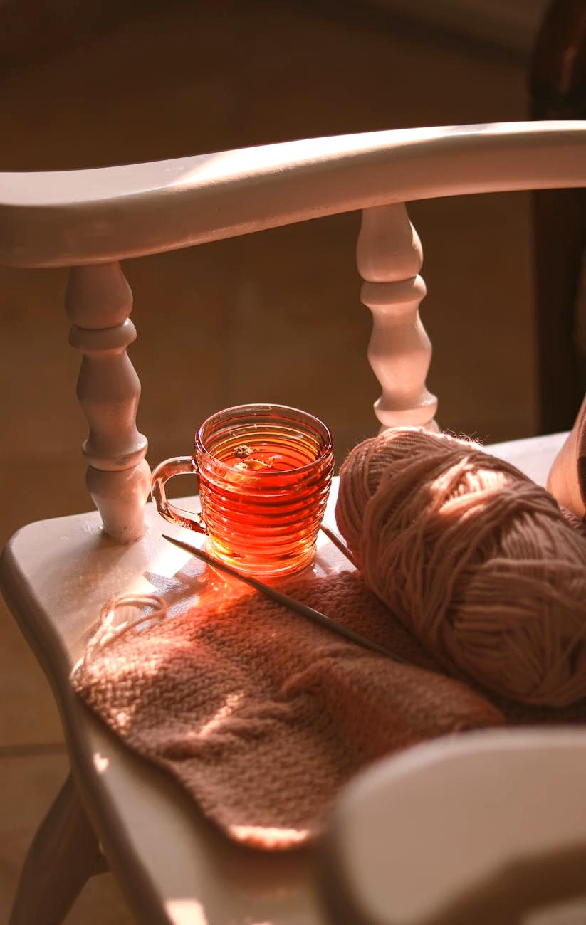 Organic cotton and wool yarns displayed with eco-friendly materials